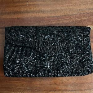 Vintage black beaded Nordstrom clutch